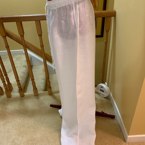 120% Lino Linen Wide Leg Drawstring Pants with Elastic Waist NWOT - Picture 6 of 11